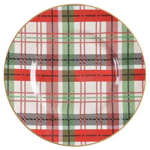 Holiday Large Plaid Salad Plate - Set of 4
