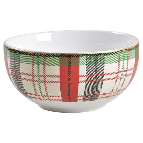 Holiday Large Plaid Soup/Cereal Bowl - Set of 4