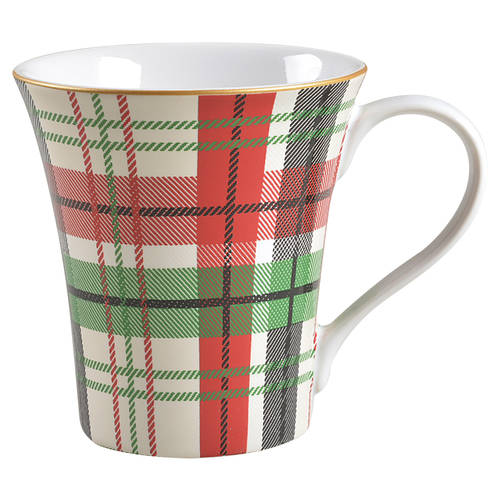 Holiday Large Plaid Mug - Set of 4