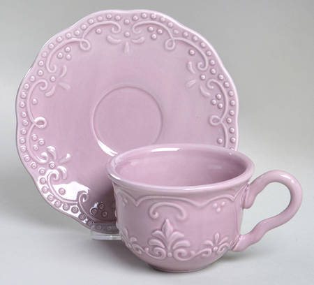 Scallop Lilac Flat Cup & Saucer Set