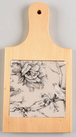 Adelaide Antique White 10" Natural Wood Cheese Board with Tile  HC