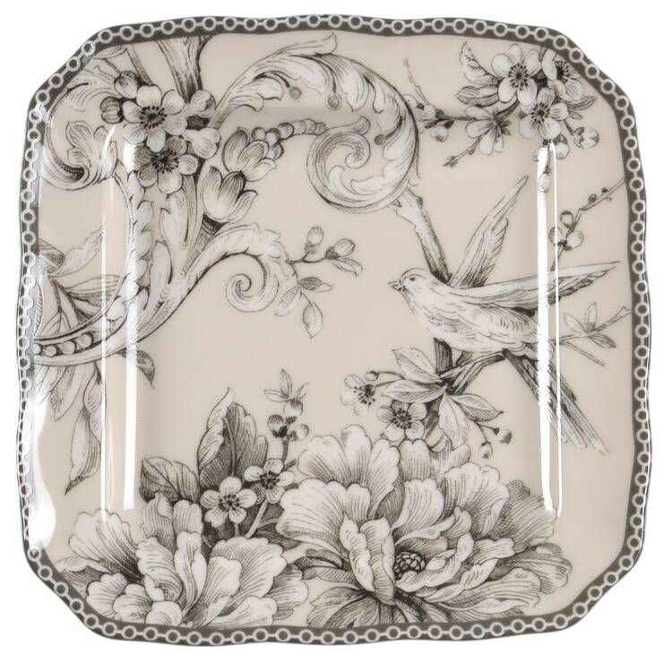 Adelaide Antique White Square Appetizer Plate