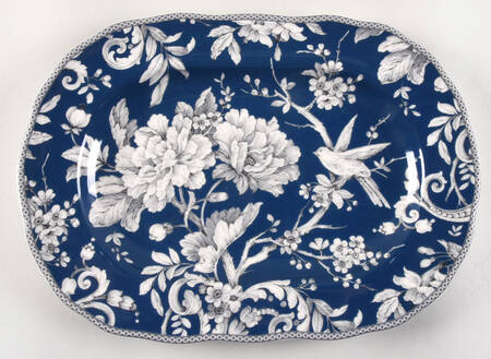 Adelaide Dark Blue 14" Oval Serving Platter