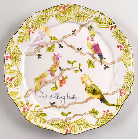 Twelve Days of Christmas Menagerie Salad/Dessert Plate