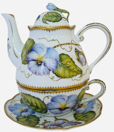 Effortlessly Elegant Tea for 1 (Stacking Teapot w/Cup & Saucer)