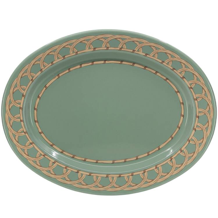 Domino 14" Oval Serving Platter by Crow Canyon Home