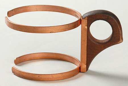 Ring Cobalt Blue Wood and Copper Handle (for Tumbler or Mug)