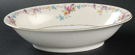 Barbara (Gold Trim) 9" Oval Vegetable Bowl