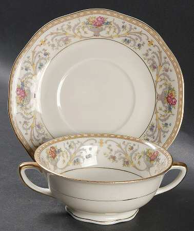 Duchess Footed Cream Soup Bowl & Saucer Set