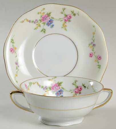 Juliet Footed Cream Soup Bowl & Saucer Set