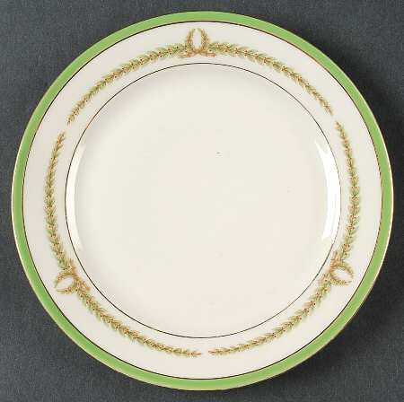 Lyric (Green Design, Off White) Bread & Butter Plate