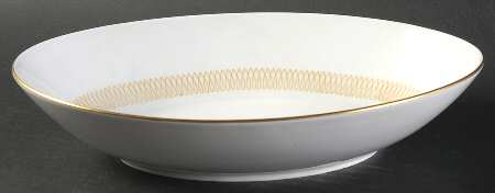 Lyric (Gold Design On White) 9" Oval Vegetable Bowl
