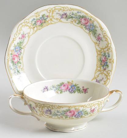 Plaza Footed Cream Soup Bowl & Saucer Set by Baronet