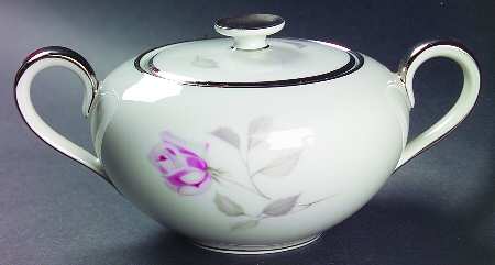 Pink Rose Sugar Bowl & Lid