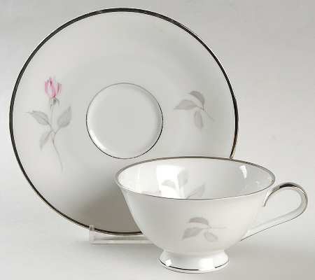 Pink Rose Footed Cup & Saucer Set