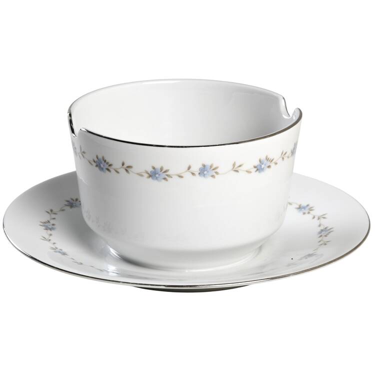 First Love (Rim) Round Gravy Boat/Attached Underplate