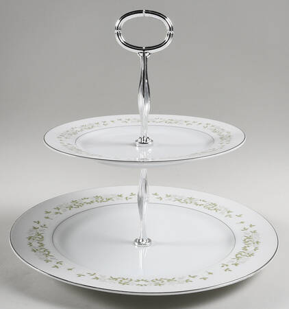 June Bride 6 5/8"-10"  2 Tiered Serving Tray (Dp, Sp) HC