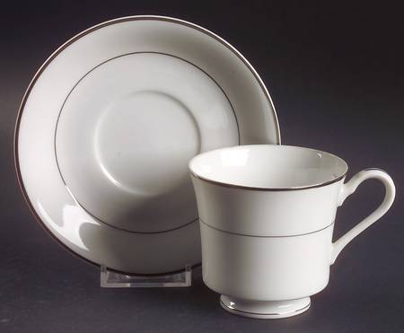 Liana Platinum Footed Cup & Saucer Set