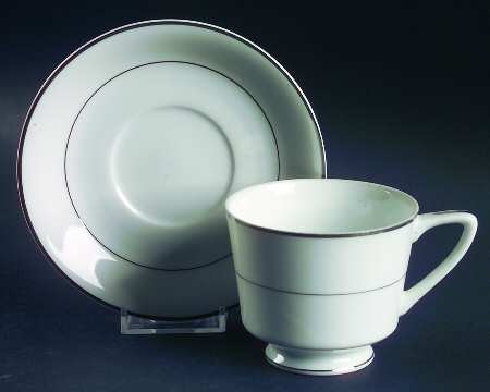 Liana Platinum Footed Cup & Saucer Set