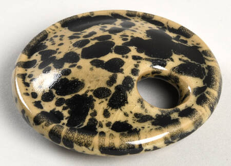 Agate Black and Tan Lid for Jam/Jelly w/Attached Underplate