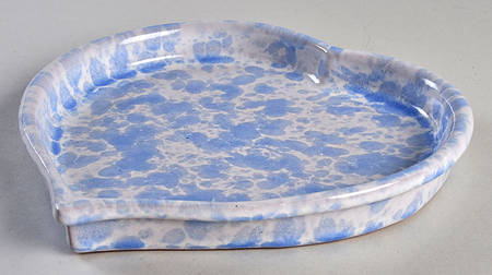 Agate Morning Glory Blue 9" Heart Shaped Bowl