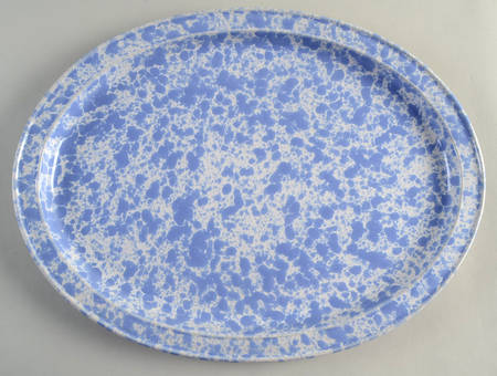 Agate Morning Glory Blue 16" Oval Serving Platter