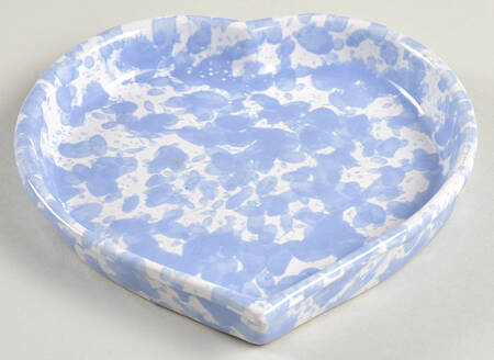 Agate Morning Glory Blue 7" Heart Plate
