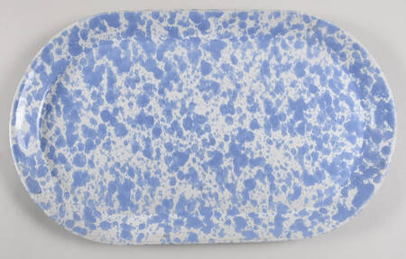 Agate Morning Glory Blue 17" Oval Serving Platter