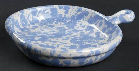 Agate Morning Glory Blue Brie Handled Serving Plate