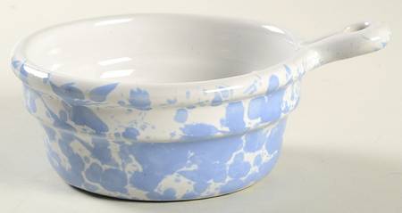 Agate Morning Glory Blue Onion Soup Bowl No Lid