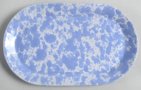Agate Morning Glory Blue Oval Breakfast Plate