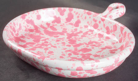Agate Pink Brie Handled Serving Plate