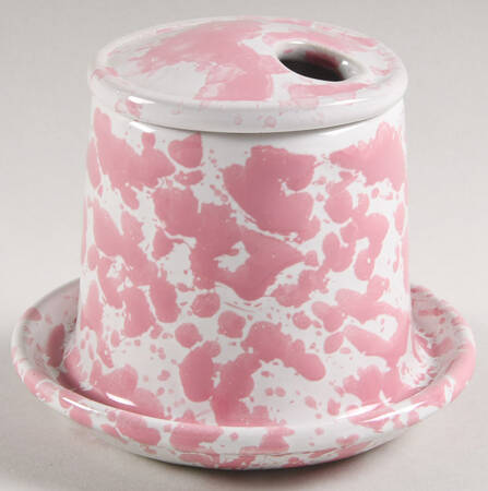 Agate Pink Jam/Jelly & Lid w/Attached Underplate