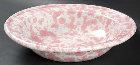 Agate Pink Rim Soup Bowl