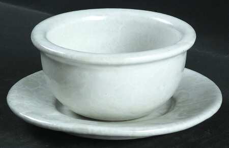 Agate White On White Ramekin & Saucer Set