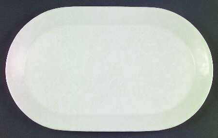 Agate White On White Oval Breakfast Plate