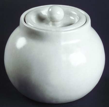 Agate White On White Sugar Bowl & Lid