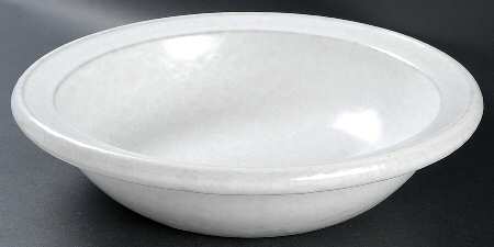 Agate White On White 12" Large Salad Serving Bowl