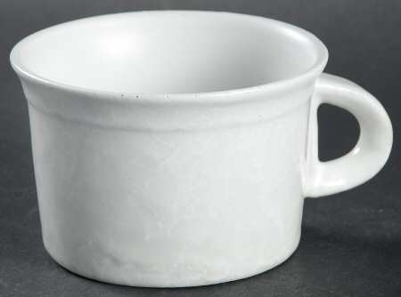 Agate White On White Flat Cup