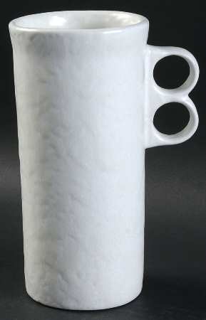 Agate White On White Double Finger Mug