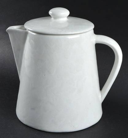 Agate White On White Coffee Pot & Lid