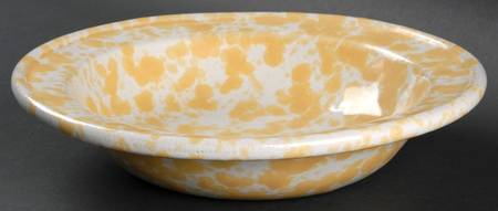 Agate Yellow (Morning Glory) Rim Soup Bowl