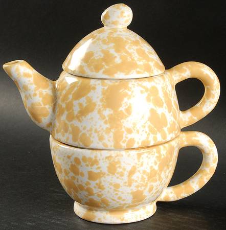 Agate Yellow (Morning Glory) Tea for 1 (Stacking Individual Teapot & Mug/Cup)