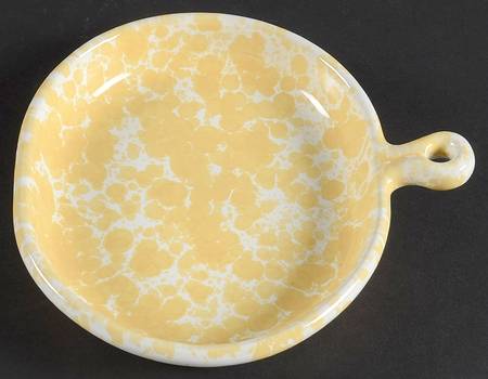Agate Yellow (Morning Glory) Brie Handled Serving Plate