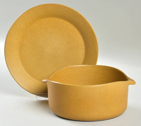 Tawny Flat Cream Soup Bowl & Saucer Set by Bennington Potters