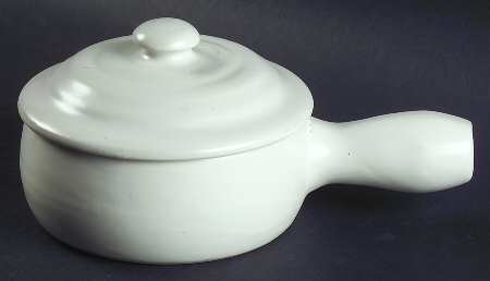 White Individual Casserole & Lid by Bennington Potters