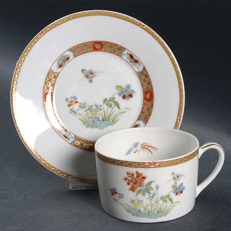 Chef D'Oeuvre Flat Cup & Saucer Set by Bernardaud