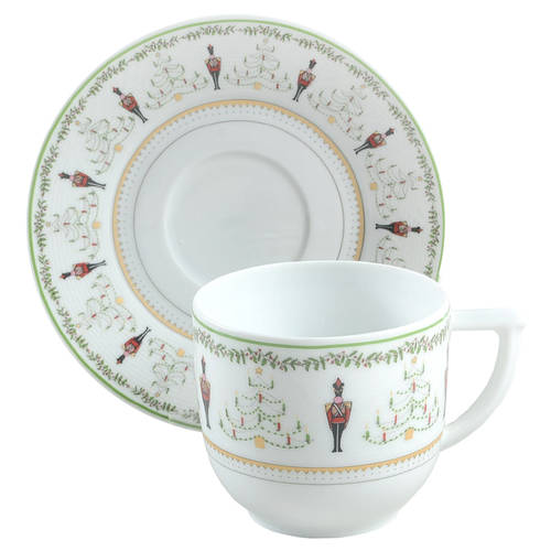 Grenadiers Flat Cup & Saucer Set by Bernardaud
