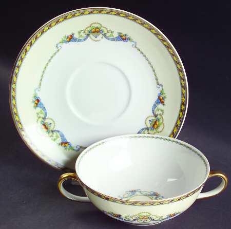 Horn of Plenty Flat Cream Soup Bowl & Saucer Set