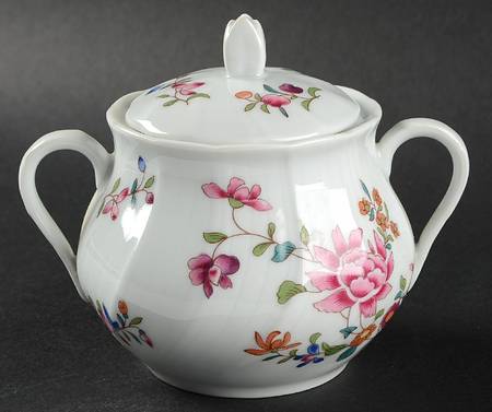 Lowestoft Sugar Bowl & Lid